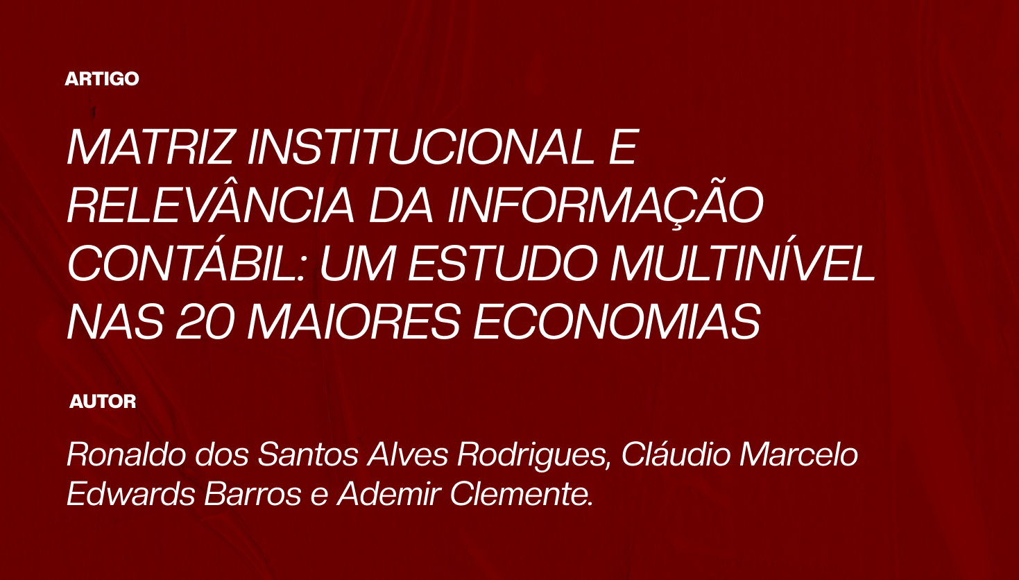 iZap Softworks - Matriz institucional e relevância da informação contábil